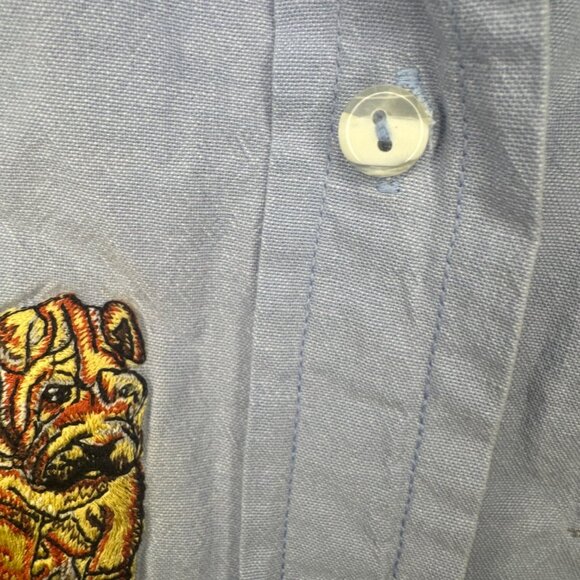 Vintage Casey Coleman Denim Shirt with Embroidered Dogs Women’s Size M/L Button - Picture 5 of 9